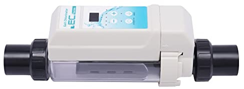 Impianto di acqua salata per piscina, clorinatore 8 g/h, bianco, autopulente, salvaspazio, fino a 50 m³, regolazione intelligente, spina UE
