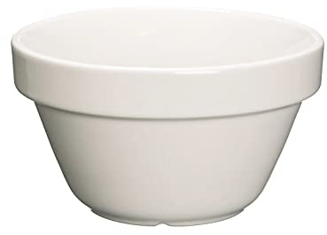 KitchenCraft Home Made Pudding Basin/Snack Bowl, Ceramic, White, Small (300 ml)