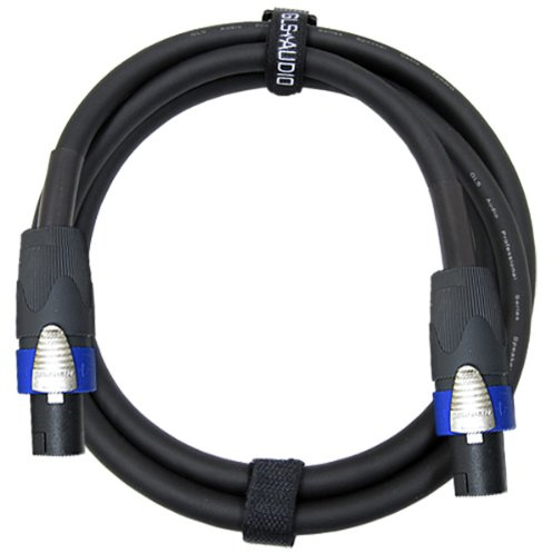 GLS Audio 6 feet Speaker Cable 12AWG Patch Cords - 6 ft Speakon to Speakon Professional Cables Black Neutrik NL4FX (NL4FC) 12 Gauge Wire - Pro 6' Speak-on Cord 12G - Single
