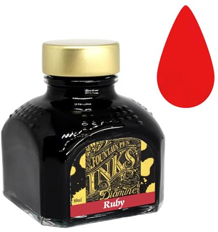 Diamine Fountain Pen Ink, 80 ml, Ruby