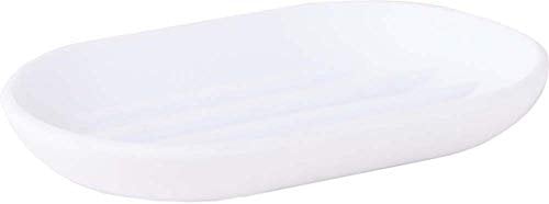 Umbra Touch Seifenschale, ovale Seifenablage mit Soft Touch Finish für Badezimmer und Küche, Weiß, 14 x 9 x 2 cm