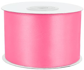 Satinband 50mm x 25m Rolle - FARBAUSWAHL in 3/6/12/18/25/38/50/75/100mm - farbecht & waschbar - Schleifenband für Hochzeit - Geschenkband zum Verpacken Dekorieren Basteln - Pink 156