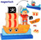 alles-meine.de GmbH 3-D Puzzle - magnetische Holz Bausteine & Klötze mit Magneten - Pirat & Piratenschiff - Steckspiel magnetisch - Stapelturm/Spiel zum Stapeln & Motorik ü..