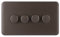 Schneider Electric Lisse Screwless Deco - 4 Gang Universal 2 Way Dimmer Light Switch, 250W/VA, GGBL6042CMBS, Mocha Bronze