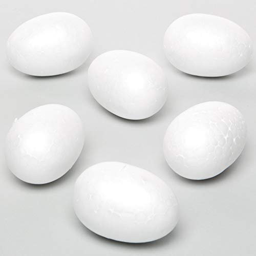 Baker Ross E233 Polystyrene Eggs (Pack of 10) For Kids to Paint and Decorate, White, 7cm