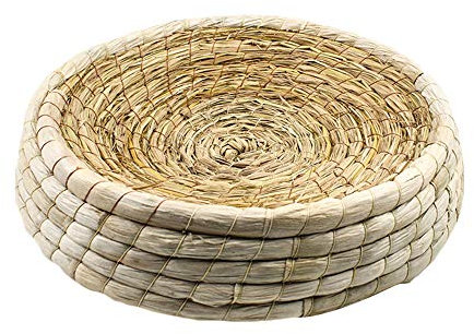 FJROnline Lit pour Animal De Compagnie en Paille Naturelle Faite Main Multifonctionnel, Petit Animal Domestique pour Perroquet Chat Chien Lapin Pigeon Hamster Gerbil Chinchillas (30cm)