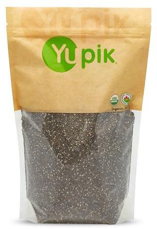 Yupik Organic Black Chia Seeds - 2.2 lb (35.2 oz)