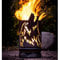 Mandelu Feuertonne Heulender Wolf - Modern, Rund, Eisen, Grau, Schwarz, Orange - Holz - Feuerstelle