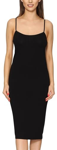 Merry Style Unterkleid Damen Knielänge midi Viskose Trägerkleid MS10-402 | Für durchsichtige Kleider, verstellbare Träger, 94% Viskose, 6% Elasthan, weich, glatt, elastisch und atmungsaktiv