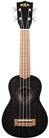 KALA KA-15S BLK - Black Satin Mahogany Soprano Ukulele, with Bag (UB-S)