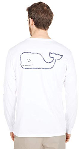 Vineyard Vines Long Sleeve Vintage Whale Pocket T-Shirt - Blue - Large