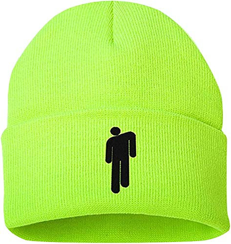 JFAN Strickmütze Damen Unisex Warm Winter Einfarbig Fleece Gefüttert Hip-Hop Ski Skull Cap Geschenke für Freunde Kappe neon Green One Size