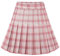 Dressystar Jupe Basique Femme Extensible Patineur Patineuse Pom-Pom Girl Mini Jupe Plissée Rose Blanc Plaid L