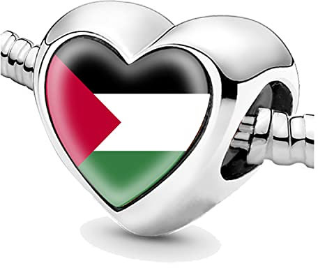 Perlen für Armbänder, Palästina, Flagge, Silber, Charms für Frauen, Charme, Schmuck, Geschenke, Geschenkideen für Mädchen, Nein