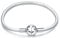 NINGAN 6.7in/17cm Snake Chain Bracelet for Pandora Charms 925 Sterling Silver Signature Bracelet with Round Clasp Charm Clear, Happy Birthday Gift for Women
