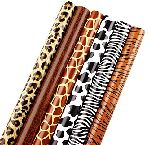 Verpackung Papier Blatt Kreative Leopard Wrapping Papier Snakeskin Geburtstag Geschenk Verpackung Papier 70x50 Cm Giraffe Geschenk Wrap Diy Beschichtetes Papier, 6pcs