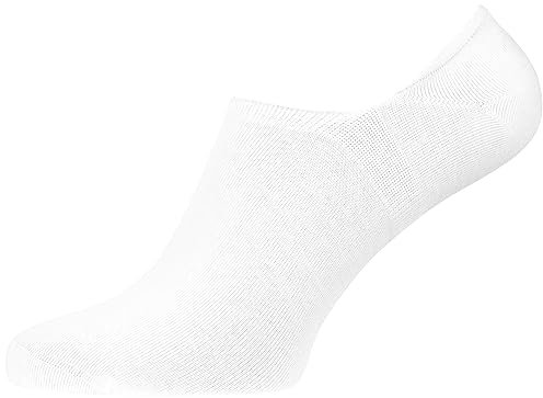 Nur Der Bambus Sneaker Füssling unsichtbare kurze Socken rutschfest besonders weich Herren, weiß, 39-42