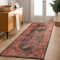 Kurzflor Teppich Wohnzimmer Schlafzimmer Läufer Flur Waschbarer Teppich Weich Vintage Stil, Wohnzimmerteppich, Farbe: Rot, Größe: 80 x 250 cm