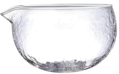 Premium Textured Glass Matcha Bowl with Spout – Handmade Glass Matcha Chawan, Matcha Cup | Taller & Wider Chawan, Salad mixing bowl | Heat-Resistant Matcha Bowls 15 oz.