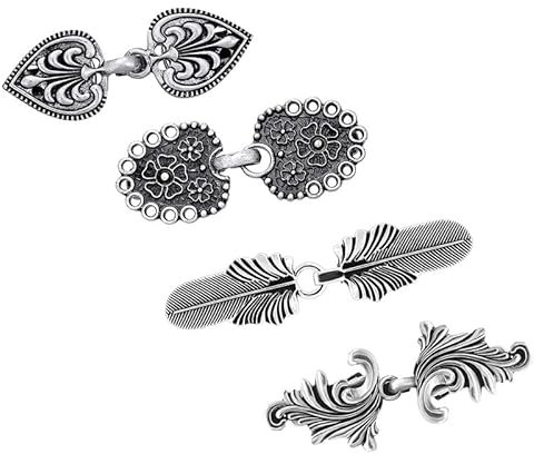 WOOXDYUK Lot de 4 clips pour cardigan vintage - Broches de châle rétro - Broches et épingles à châle - Argent - Pour femme et fille