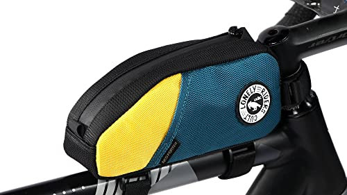 ULAC - Rahmentasche für Fahrrad Trekking PRO | wasserdichte Materialien | 21x10x6 cm | Reißverschluss und Taschen | Klettverschlussbefestigung | Leicht und Kompakt