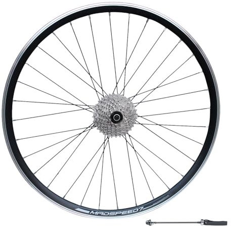 QR 700c (ETRTO 622x15) Road Racing Bike REAR Wheel + 8 Speed Cassette (11-32t) - Sealed Bearing Hub (Very Smooth hub) - Clincher - Lightweight - 32x Black Spokes - Suitable for rim brakes only