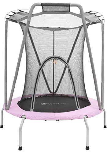 Kindertrampolin mit Sicherheitsnetz, Gartentrampolin 3-8 Jahre alt, Trampolin aus verzinktem Stahl für den Innen- und Außenbereich, belastbar bis 25 kg, Größe 137 cm