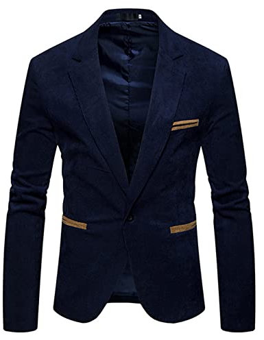 Herren-Arbeitsanzug, Herbst-Winter-Top, lässig, Cord, schmal, langärmelig, Mantel, Jacke, Oberteil, Bluse, einfarbige Knöpfe, Mantel, Jacken, Haus 6, navy, XXXL