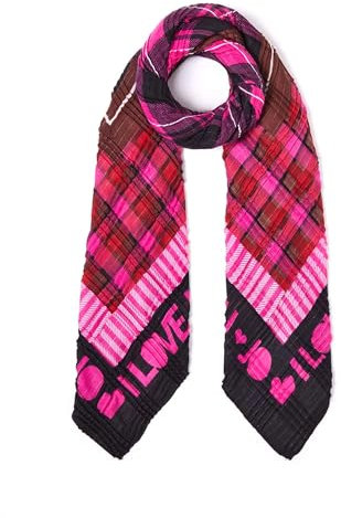 Liu Jo Damen Schal ECS Schal Karo PLISSE120X12 Dark Fuchsia Größe 120x120, Dunkelfuchsia, Einheitsgröße, Dark Fuchsia, One size