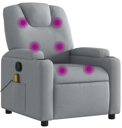 vidaXL Massagesessel Hellgrau Stoff