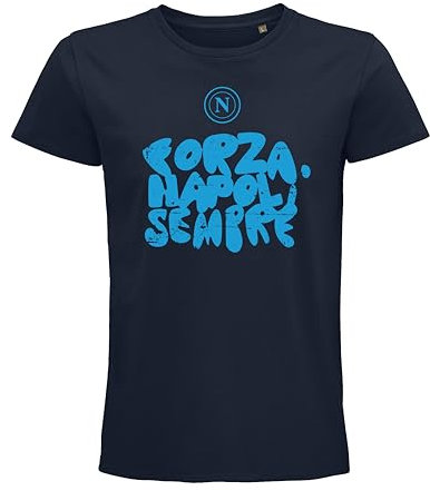 SSC NAPOLI Unisex Forza Napoli Sempre T-Shirt, Marineblau, L