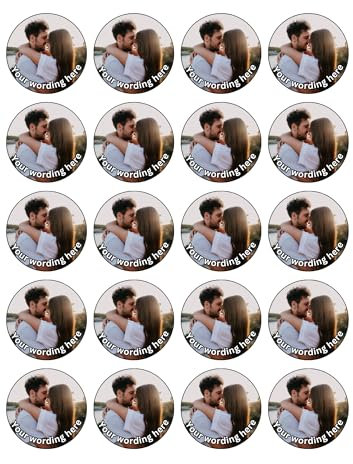edible 20 x 5cm YOUR OWN PHOTO Personalised cupcake toppers UNCUT.