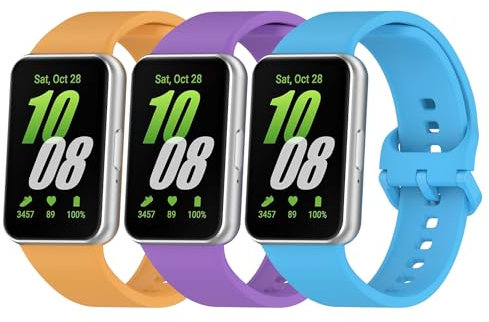 Xisair 3 Pezzi Cinturini Compatibili con Samsung Galaxy Fit 3 Cinturino di Ricambio in Silicone Cinturino Sportivo Compatibile con Samsung Galaxy Fit3 Braccialetto