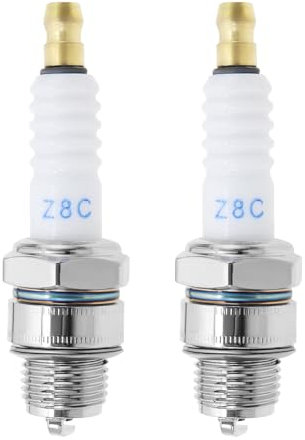 VGOL 2 Stück Z8C Zündkerze für 2-Takt 48cc 70cc 80cc Motorrad, Stahl, Keramik, 14mm, 67mm, 2 Stück