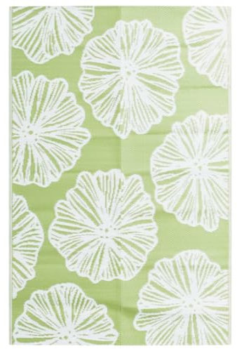 vidaXL Outdoor Teppich, Gartenteppich Beidseitig, Balkonteppich Terrassenteppich UV-beständig, Läufer Teppich für Balkon Terrasse, Grün 190x290cm PP
