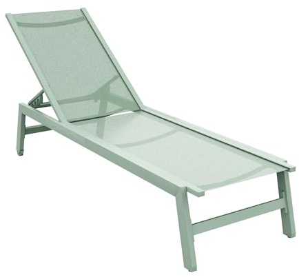 Nilo - Garten Sonnenliege Strand Pool 192x55x30 cm aus Aluminium und Textilene Salbeigrün