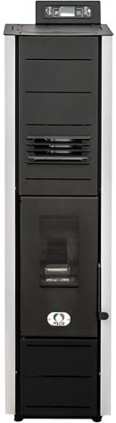 STUFE A PELLET ITALIA Colonna 8 Kw WiFi - Stufa ad Aria Ventilata Efficienza 93% Scalda 70m² Design Super Compatto Controllo Remoto WiFi Programmabile 5 Velocità e Potenze Garanzia 24 Mesi Bianco