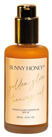 Sunny Honey® Golden Glow Tanning Oil - SPF 20, Bräunungsverstärkend, Hautalterungsschutz, Melanin-Booster, UV-Schutz, wasserfest, 100 ml