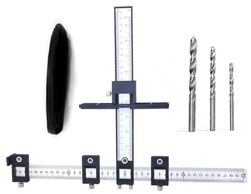 Limeow 1 Pc Punch Locator Drill Guide Drawer Pull Jig Drilling Guide Stand Drill Template Pocket Hole Jig Door Lock Jig Door Handle Jig Dowelling Jig for Mounting Handles and Knobs on Doors Drawers