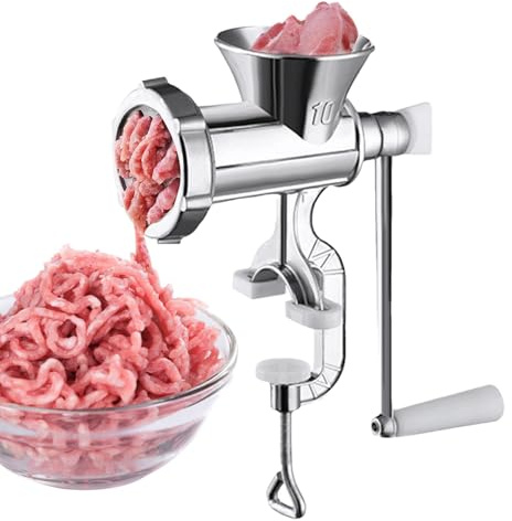 Tritacarne - Tritacarne manuale, tritacarne in acciaio inox | Tritacarne montato da tavolo con manovella, tritacarne multifunzione, facile da usare, per salsicce fatte in casa