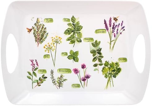 The Leonardo Collection Jennifer Rose Gallery Herb New Shape Tray Large | Durable Material, Easy Care Surface, Family Meals, Stylish Presentation, Kitchen Essential