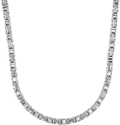 Amor Halskette Edelstahl Herren Halsschmuck, 50 cm, Silber, Kommt in Schmuck Geschenk Box, 2040439