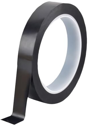 Misuyue Kapton Tape Ruban adhésif isolant en polyimide résistant à la chaleur pour électronique, imprimante 3D, soudure, sublimation et circuits imprimés isolants, noir mat 15 mm