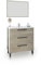 duehome | Mueble de Baño con 3 Cajones y Espejo, Modulo Lavabo, Modelo Sense, Acabado en Roble Alaska, Medidas: 80 cm (Ancho) x 86 cm (Alto) x 45 cm (Fondo)