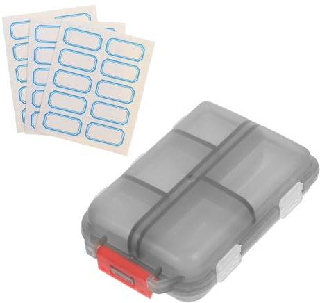 Holibanna Leichter Pillenorganizer mit 10 Fächern aus Abs Tragbares Reise Pillenetui für Handtasche mit Praktischen Etiketten für Unterwegs und Urlaub