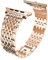 LPMPCZKZGF Cinturino in metallo compatibile con Apple Watch 7 SE 6 5 4 Braccialetto diamante in acciaio inox 40 41 45 44 mm Compatibile con IWATCH 3 42 38mm watchband Cinturino per orologio(Rose Gold,