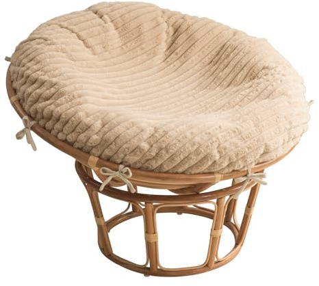 ANMINY Papasan-Kissenbezug, dick, flauschig, zottelig, Samt, Schonbezug für Papasankissen, abnehmbar, maschinenwaschbar, runde Stuhlkissenbezüge mit Reißverschluss, passend für 101,6-111,8 cm große