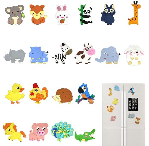 Magnete Kinder Tiere für Magnettafel, 20 Stück Kühlschrankmagnete Kinder Schöne Zoo Kühlschrank Kleinkind Magnete Kind er Magn ETE Lustig Dekorative Kind ermag nete Tiere Spielzeug der Erziehung