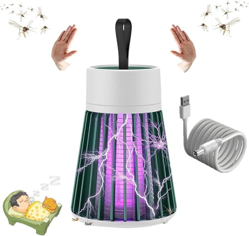 Mozzguard Mosquito Zapper, 2025 Neue Moskito Lampe, Tragbar Mosquito Killer Lampe, Mozzguard Mit USB-Kabel, Mozzy Guard für Drinnen und DraußenInsektenvernichter Für Schlafzimmer, Camping (Green)
