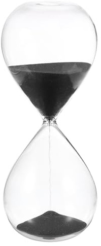 PATIKIL Reloj De Arena De 30 Minutos Reloj De Arena De Vidrio Negro | Temporizador De Arena, Para Decoración De Hogar Oficina O Restaurante